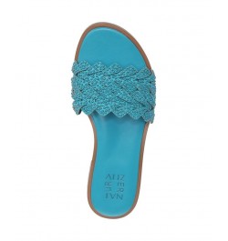 Fernanda Slide Sandals Blue $39.24 Shoes