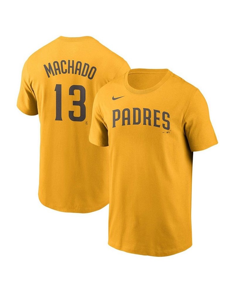 Men's Manny Machado Gold San Diego Padres Name Number T-shirt $25.99 T-Shirts