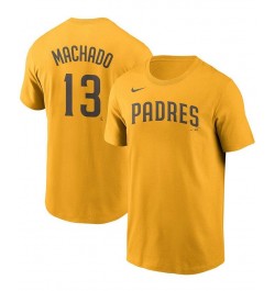 Men's Manny Machado Gold San Diego Padres Name Number T-shirt $25.99 T-Shirts