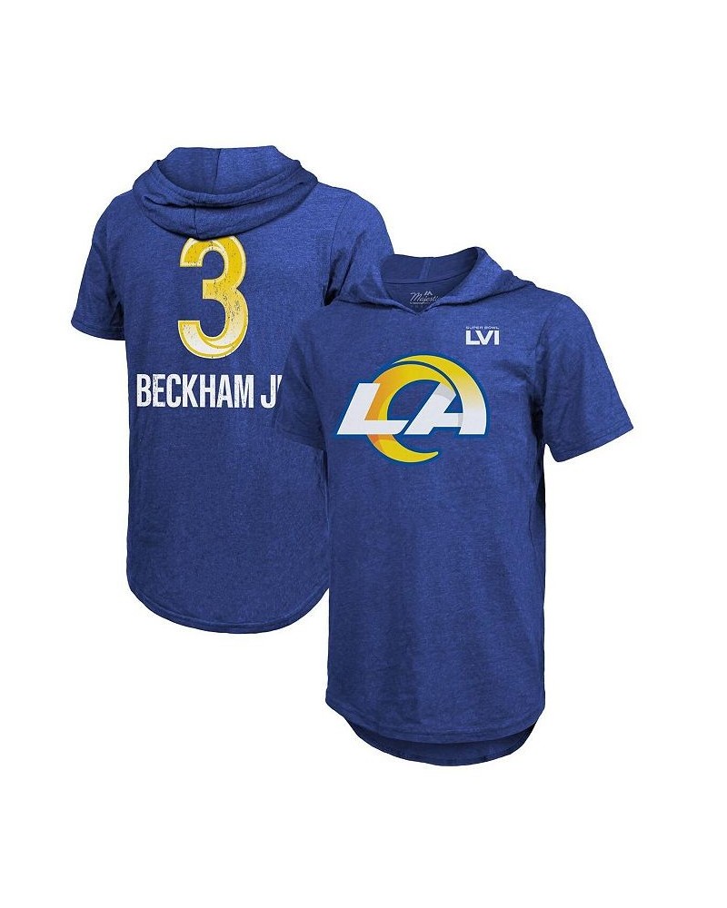 Men's Threads Odell Beckham Jr. Royal Los Angeles Rams Super Bowl LVI Name Number Short Sleeve Hoodie T-shirt $23.46 T-Shirts