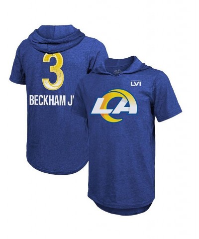 Men's Threads Odell Beckham Jr. Royal Los Angeles Rams Super Bowl LVI Name Number Short Sleeve Hoodie T-shirt $23.46 T-Shirts