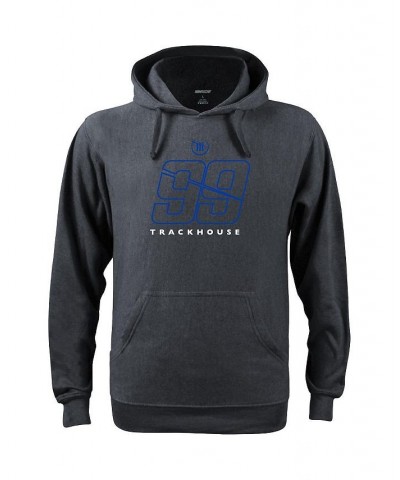 Men's Checkered Flag Heathered Charcoal Trackhouse Racing Graphic Pullover Hoodie $30.79 Sweatshirt