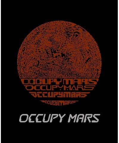 Men's Occupy Mars Raglan Baseball Word Art T-shirt Gray $21.60 T-Shirts