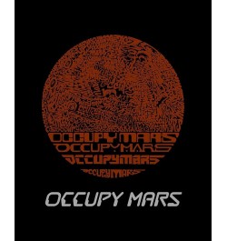 Men's Occupy Mars Raglan Baseball Word Art T-shirt Gray $21.60 T-Shirts