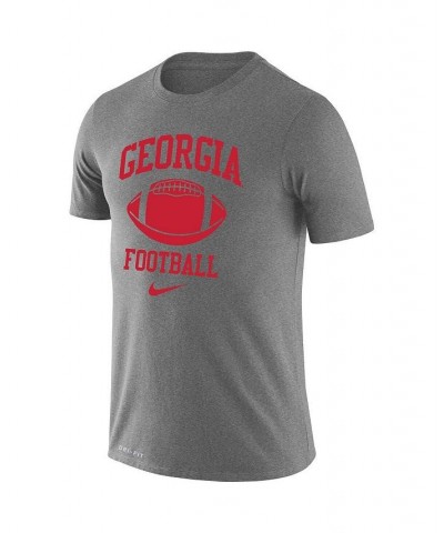 Men's Heathered Gray Georgia Bulldogs Retro Football Lockup Legend Performance T-shirt $20.50 T-Shirts