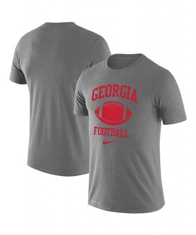 Men's Heathered Gray Georgia Bulldogs Retro Football Lockup Legend Performance T-shirt $20.50 T-Shirts