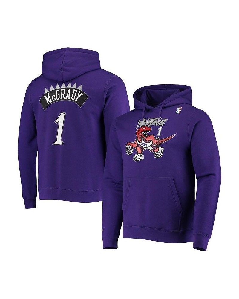 Men's Tracy McGrady Purple Toronto Raptors Hardwood Classics Name and Number Pullover Hoodie $30.80 Sweatshirt