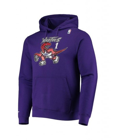 Men's Tracy McGrady Purple Toronto Raptors Hardwood Classics Name and Number Pullover Hoodie $30.80 Sweatshirt