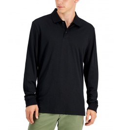 Men's Regular-Fit Solid Long-Sleeve Supima Polo Shirt Black $16.97 Polo Shirts