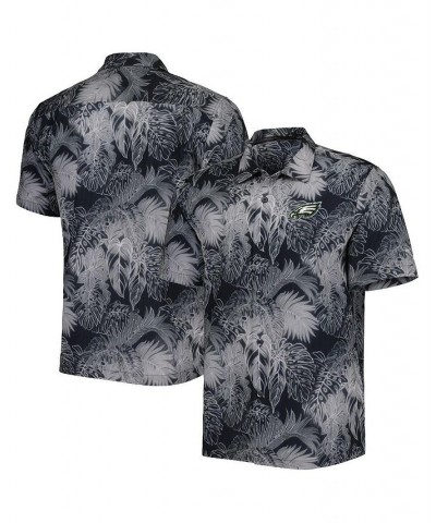 Men's Black Philadelphia Eagles Coast Luminescent Fronds Camp IslandZone Button-Up Shirt $54.45 Shirts