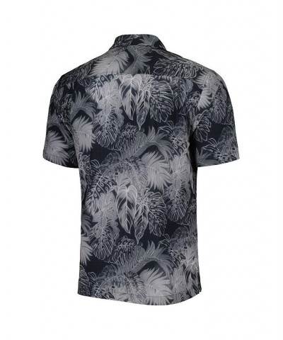 Men's Black Philadelphia Eagles Coast Luminescent Fronds Camp IslandZone Button-Up Shirt $54.45 Shirts