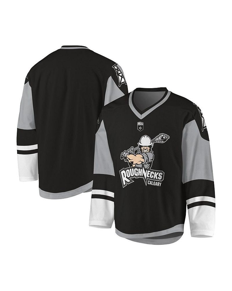 Men's Black, Gray Calgary Roughnecks Sublimated Replica Jersey $47.04 Jersey