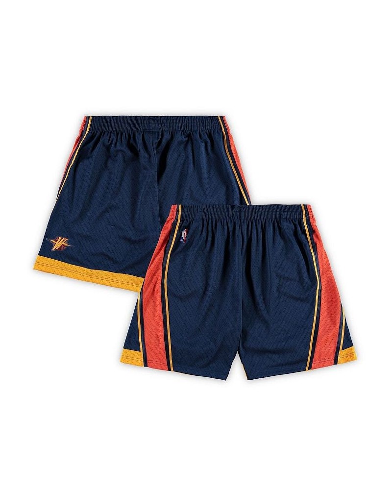 Men's Navy Golden State Warriors Big and Tall Hardwood Classics Team Swingman Shorts $38.00 Shorts