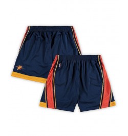 Men's Navy Golden State Warriors Big and Tall Hardwood Classics Team Swingman Shorts $38.00 Shorts