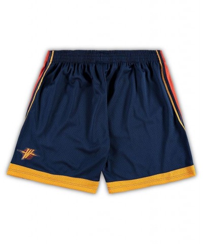 Men's Navy Golden State Warriors Big and Tall Hardwood Classics Team Swingman Shorts $38.00 Shorts