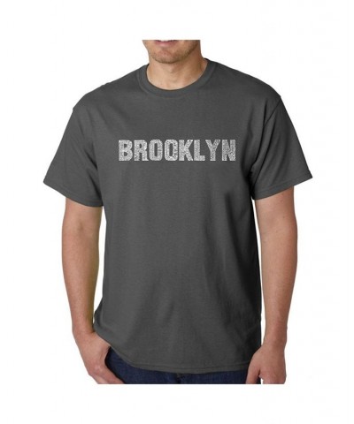 Mens Word Art T-Shirt - Brooklyn Neighborhoods Gray $11.75 T-Shirts