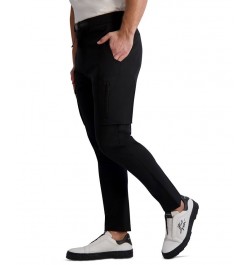 Men's Slim-Fit Stretch Belted Cargo Pants Black $62.37 Pants