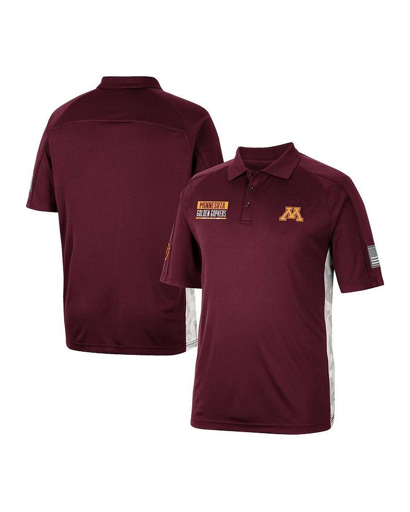 Men's Maroon Minnesota Golden Gophers OHT Military-Inspired Appreciation Snow Camo Polo Shirt $32.39 Polo Shirts