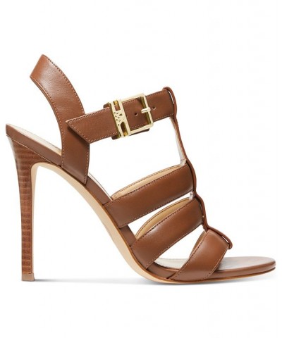 Women's Jagger Woven Strappy Dress Sandals Brown $59.40 Shoes