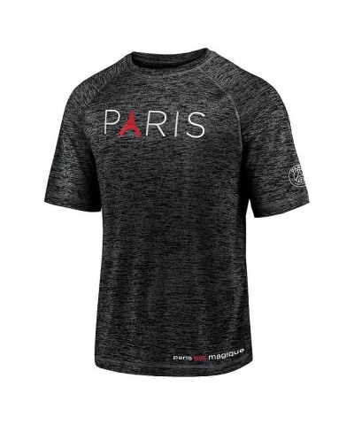 Men's Black Paris Saint-Germain Tower Space-Dye Raglan T-shirt $18.40 T-Shirts