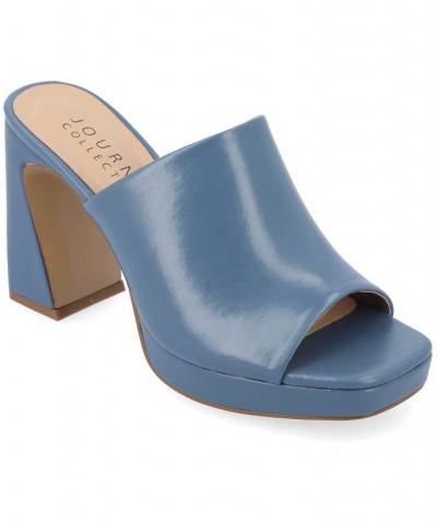 Women's Ezzlynn Platform Sandal Blue $50.99 Shoes