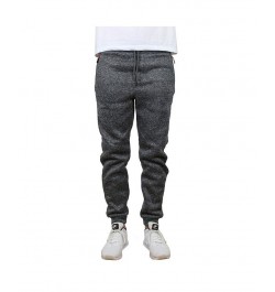 Men's Slim-Fit Marled Fleece Joggers with Zipper Side Pockets PD04 $16.66 Pants