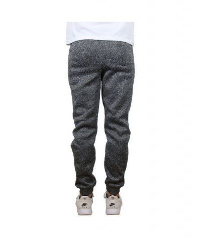 Men's Slim-Fit Marled Fleece Joggers with Zipper Side Pockets PD04 $16.66 Pants