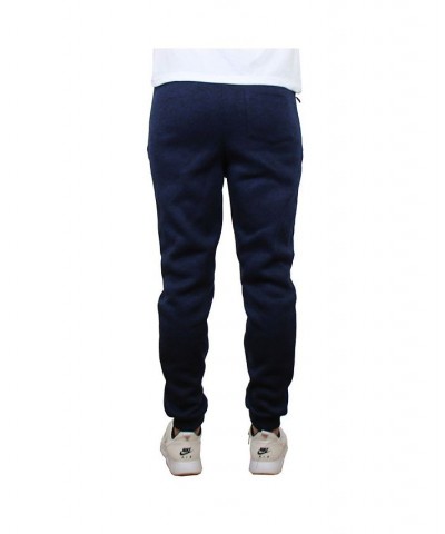 Men's Slim-Fit Marled Fleece Joggers with Zipper Side Pockets PD04 $16.66 Pants