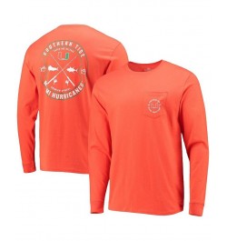 Men's Orange Miami Hurricanes Catch and Release Long Sleeve T-shirt $31.50 T-Shirts