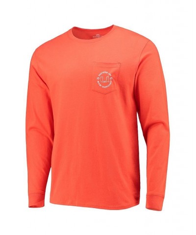 Men's Orange Miami Hurricanes Catch and Release Long Sleeve T-shirt $31.50 T-Shirts