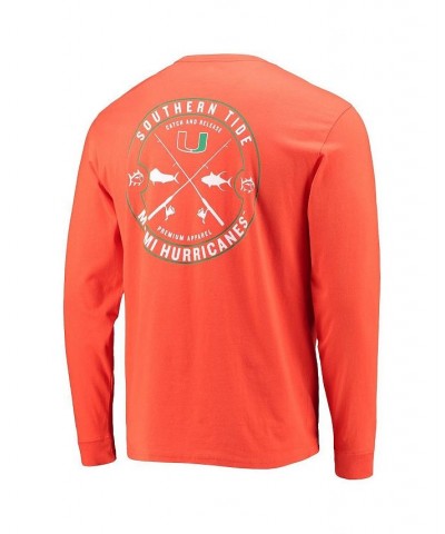 Men's Orange Miami Hurricanes Catch and Release Long Sleeve T-shirt $31.50 T-Shirts