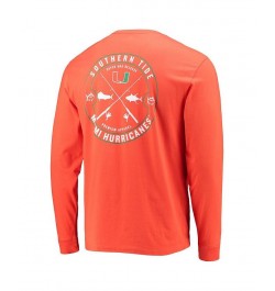 Men's Orange Miami Hurricanes Catch and Release Long Sleeve T-shirt $31.50 T-Shirts