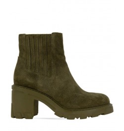 Women's Tulina Lug Sole Chelsea Bootie Green $59.07 Shoes