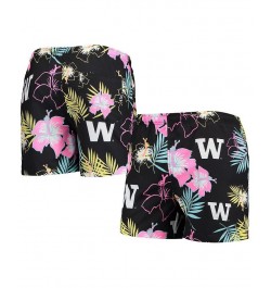 Men's Black Washington Huskies Neon Floral Swim Trunks $24.60 Swimsuits