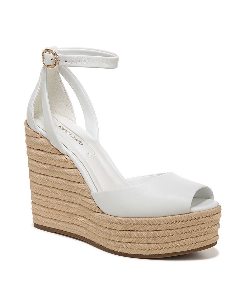 Paige Espadrille Wedge Sandals White $67.50 Shoes