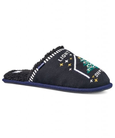 Men's Tipsy Elves Fleece-Lined Mule Slippers Black $20.00 Shoes