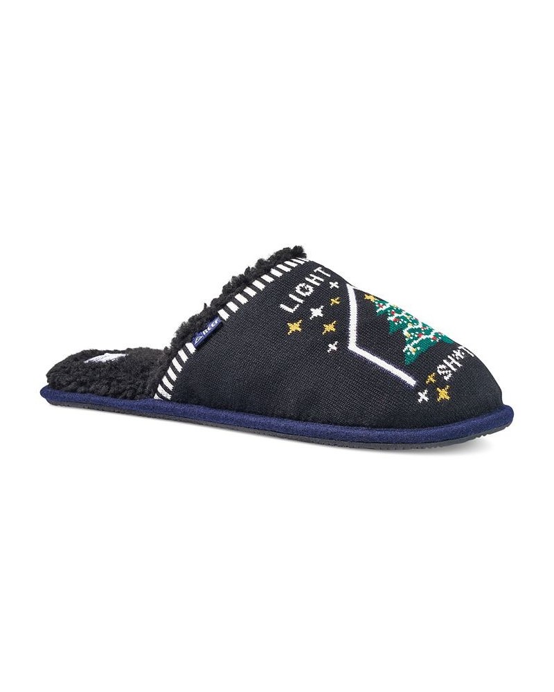 Men's Tipsy Elves Fleece-Lined Mule Slippers Black $20.00 Shoes