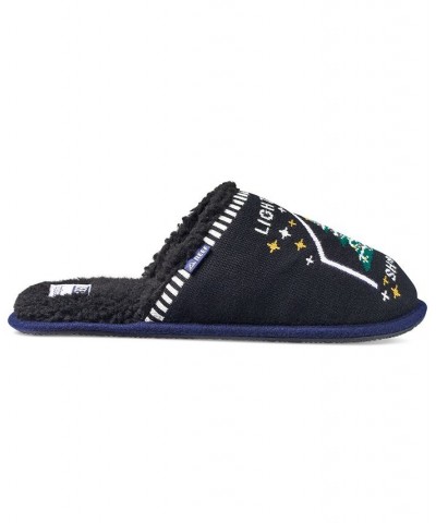 Men's Tipsy Elves Fleece-Lined Mule Slippers Black $20.00 Shoes