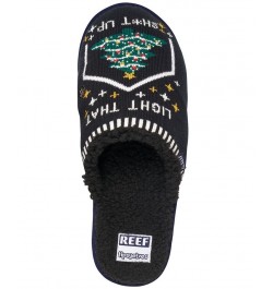 Men's Tipsy Elves Fleece-Lined Mule Slippers Black $20.00 Shoes