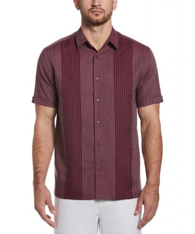 Men's Engineered Yarn-Dyed Short-Sleeve Shirt Purple $24.50 Shirts