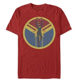 Men's Captain Marvel Circled Short Sleeve Crew T-shirt Red $16.10 T-Shirts