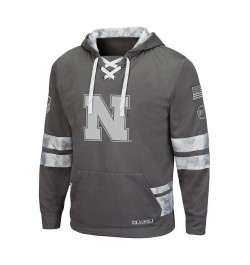 Men's Gray Nebraska Huskers OHT Military-Inspired Appreciation Arctic Camo Lace-Up Pullover Hoodie $34.40 Sweatshirt