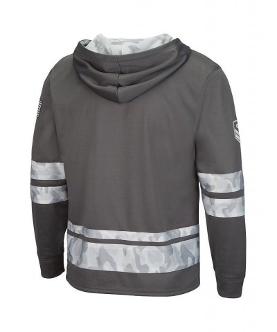 Men's Gray Nebraska Huskers OHT Military-Inspired Appreciation Arctic Camo Lace-Up Pullover Hoodie $34.40 Sweatshirt