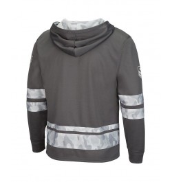 Men's Gray Nebraska Huskers OHT Military-Inspired Appreciation Arctic Camo Lace-Up Pullover Hoodie $34.40 Sweatshirt