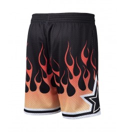 Men's Black Orlando Magic Hardwood Classics 1994/95 Flames Swingman Shorts $44.19 Shorts