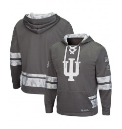 Men's Gray Indiana Hoosiers OHT Military-Inspired Appreciation Lace-Up Pullover Hoodie $42.39 Sweatshirt