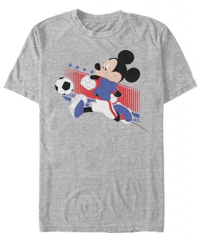 Men's USA Kick Short Sleeve T-Shirt Gray $18.89 T-Shirts