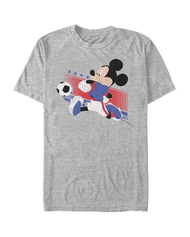 Men's USA Kick Short Sleeve T-Shirt Gray $18.89 T-Shirts