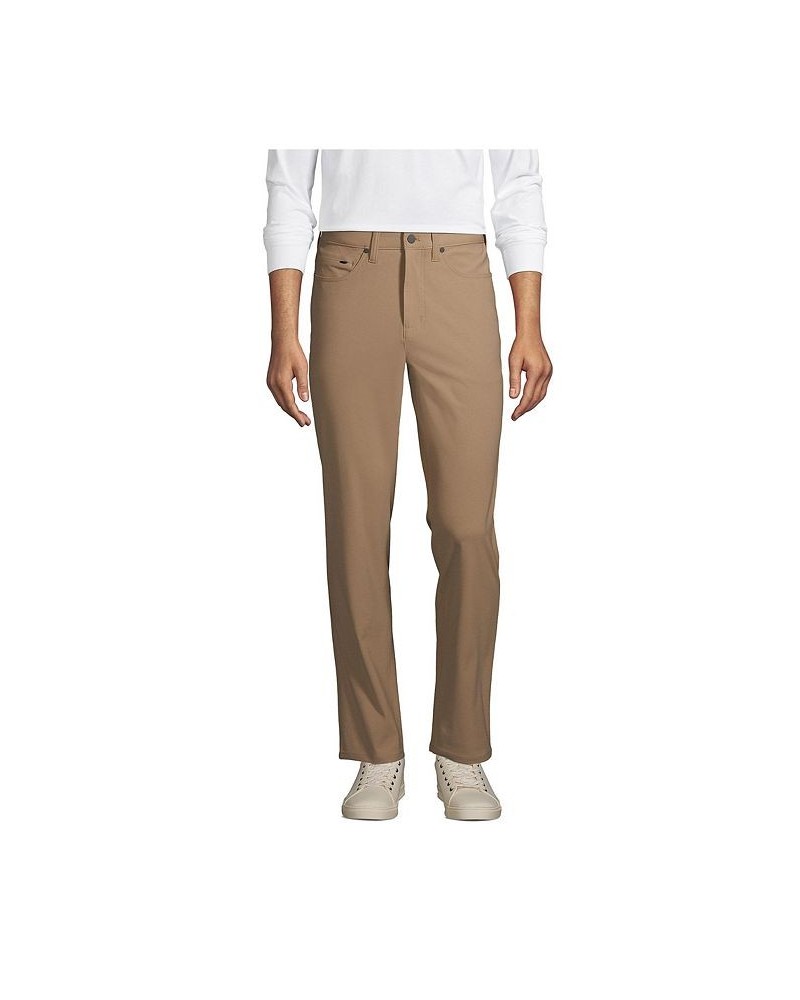 Men's Straight Fit Flex Performance 5 Pocket Pants Tan/Beige $38.23 Pants