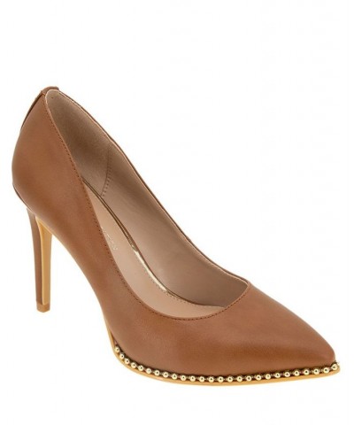 Women's Hawti Pointed Toe Pump Brown $47.96 Shoes